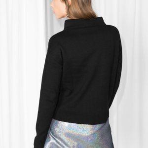 & Other Stories Padded Cowlneck Sweater (black) size small